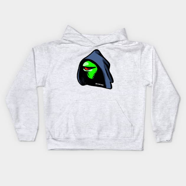 Evil Kermit Dark Side Meme Kids Hoodie by sketchnkustom